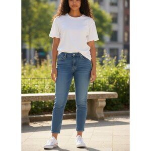 Vigoss Studio Womens Manhattan Jeans Size L Blue Denim 30 x26 inseam